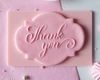 Thank you XL inscription embosser, cookie biscuit stamp, cake decorating, fondant icing.