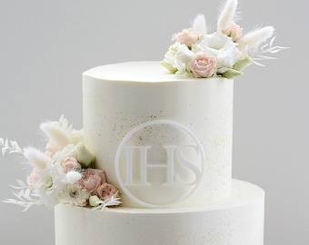 Cake Topper Classic IHS | First Holy Communion | Baptism | IHS Host Holy Wafer Cake Topper