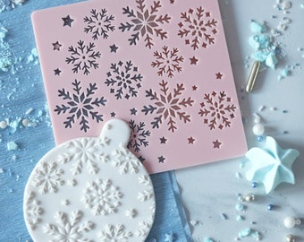 Snowflakes frame XL embosser, cookie biscuit stamp, cake decorating, fondant icing.