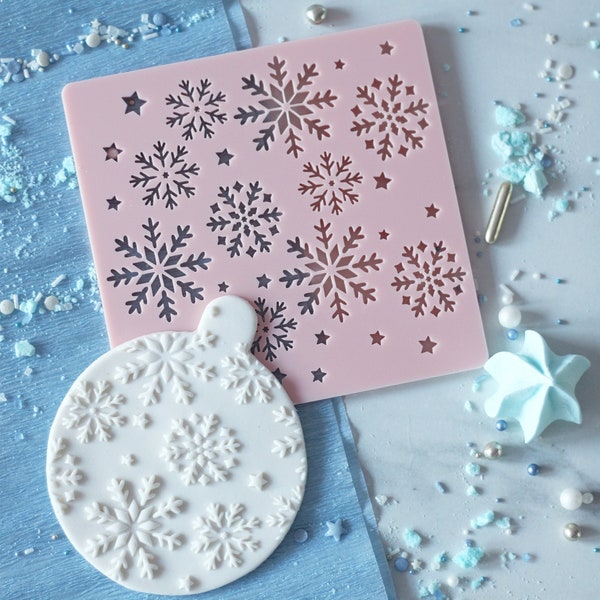 Snowflakes frame XL embosser, cookie biscuit stamp, cake decorating, fondant icing.