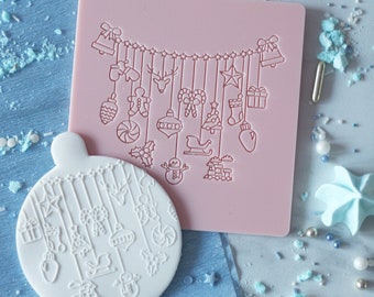 Christmas decorations XL embosser, cookie biscuit stamp, cake decorating, fondant icing.