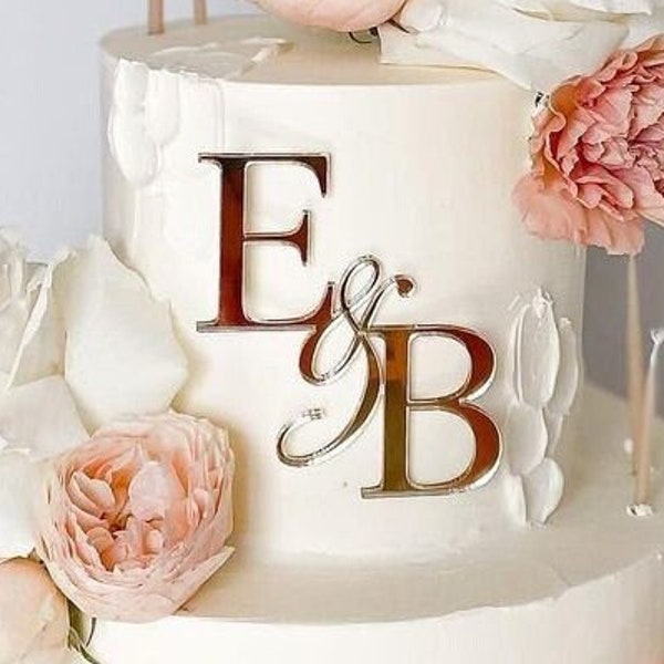 Personalised Initials for the cake l Wedding initials on a cake l Initiale Hochzeit Cake Decor | Initials CLASSIC version