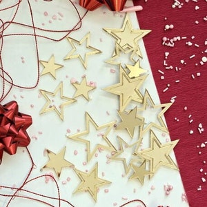CONJUNTO de decoraciones laterales para pasteles Estrellas recortadas | Decoración De Pastel Con Estrellas | Conjunto de estrellas recortadas para decoración lateral de pastel