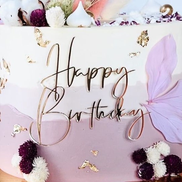 Cake Side Decor "Happy Birthday" Artistic Version | Birthday Cake Decoration | Happy Birthday Cake Decor