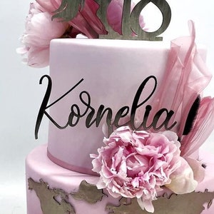 Personalized Name Cake Topper l Cake Name Topper l Name Topper cake decoration Cake name swirls image 4