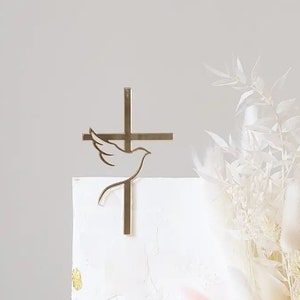 Cake decor cross with a dove SET | Kreuz | Cake cross | Taufe | Kranz | Tortendekoration | Cake Topper | Confirmation | Acryliccross