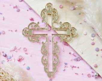 Cake Side Decor "Cross with ornaments" | Religious Cake Decoration | First Holy Communion Decorations | Cake Decor For Holy Communion