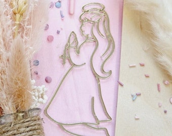 Cake Side Decor "Praying girl" | Religious Cake Decoration | First Holy Communion Decorations | Cake Side Decor For Holy Communion