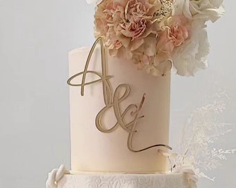 Iniziali personalizzate per la torta l Iniziali del matrimonio su una torta l Iniziale Hochzeit Cake Decor | Sigla versione ARTISTICA