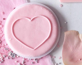 Simple heart embosser, cookie biscuit stamp, cake decorating, fondant icing.