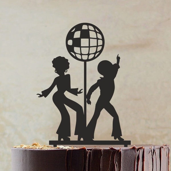 Cake Topper "Disco Dance 80s" | Cake Topper For Themed Party | Cake Topper 80s | Cake Decorations