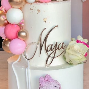 Decorazione per torta con nome personalizzato l Targhetta con nome per torta l Decorazione per torta con nome Nome della torta decorativo immagine 2
