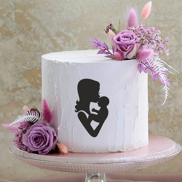 Cake Side Decor "Mom with baby" | Kitchendecoration "Mutter mit Baby" | Decoration de gâteau "mam avec bébé"