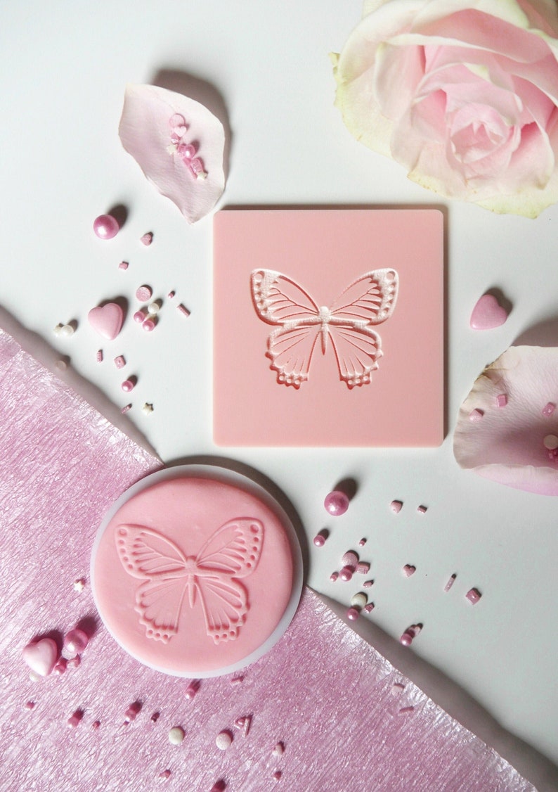 Luminous butterfly embosser, cookie biscuit stamp, cake decorating, fondant icing. image 1