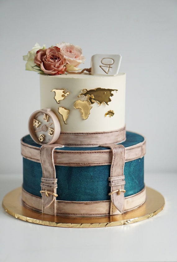 World Map Cake Decor With Airplane World Map Cake Decoration Weltkarte Für  Torte Gold Cake Weltkarte Plexi Gold World Map 