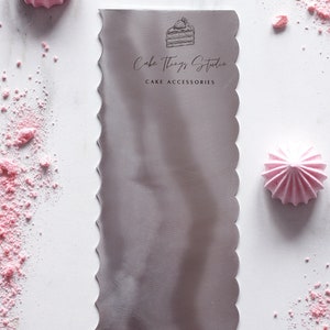 Flounce Metal Cake Scraper, Dual Sided Style, Cake Decorating, Baking Tools, Dough Icing Fondant Smoother.