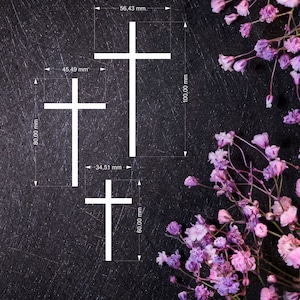 Set of three crosses, Kreuz, Cake cross, Taufe, Kranz, Tortendekoration, Cake Topper, Konfirmation, Acrylic cross zdjęcie 2