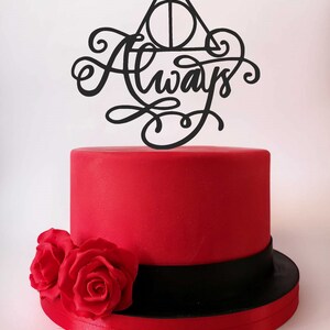 "Always" Acrylic Cake Topper - Wedding, Anniversary, Bridal Shower Cake Decoration (5.5" Wide) - View #7