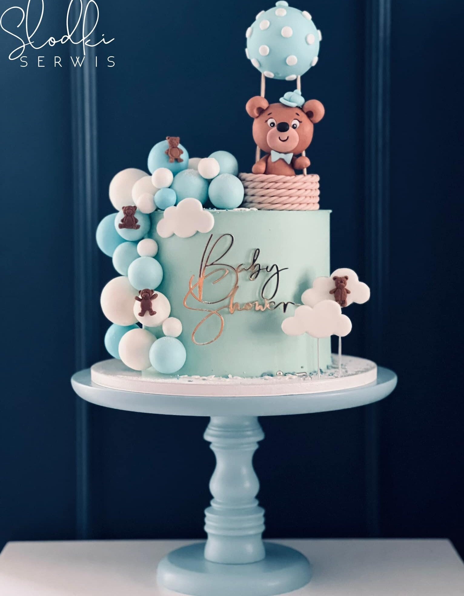 12 Decorazioni Per Torta Primo Compleanno - Stelle, Nuvole Glitterate, Blu Argento, Per Feste Bambini - Foto 5