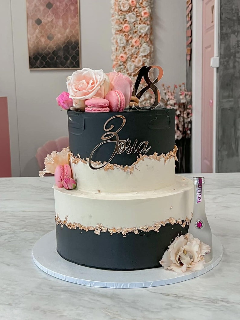 Décor de gâteau de nom personnalisé l Plaque de nom de gâteau l Décoration de gâteau de nom Nom du gâteau décoratif image 3