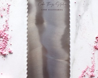 Tiny Flounce Metal Cake Scraper, Dual Sided Style, Cake Decorating, Baking Tools, Dough Icing Fondant Smoother.