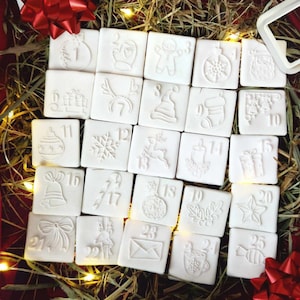 Advent calendar - stamp set + mold (for a 15x15 cm box) | Christmas Embossers | Christmas Cookies | Cookie biscuit stamp