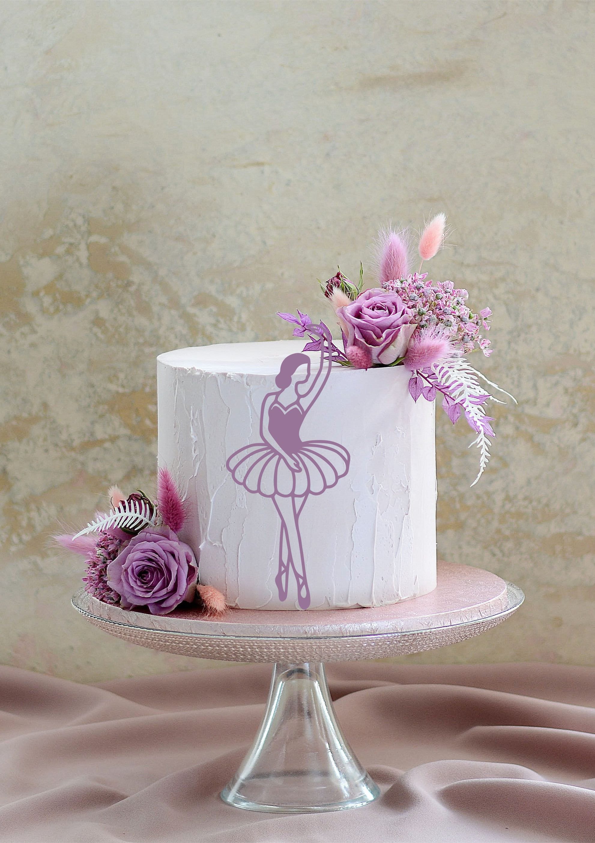 Ballerina Kuchenaufsatz – 6-teiliges Set, Pink & Weiß, Ca. 14,5 Cm Hoch, Aus Kunststoff