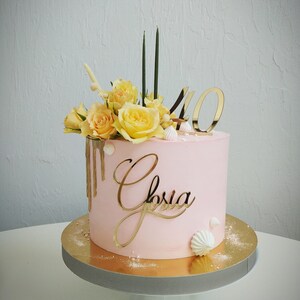 Personalized Name Cake Decor l Cake Name Plate l Name cake decoration Cake name decorative image 4