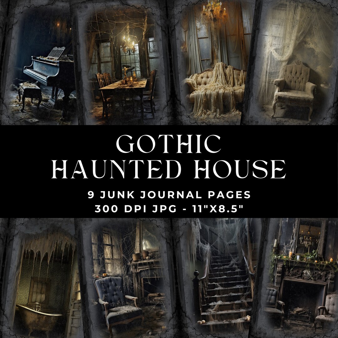 Gothic Junk Journal, Haunted House Paper, Junk Journal Kit, Printable ...