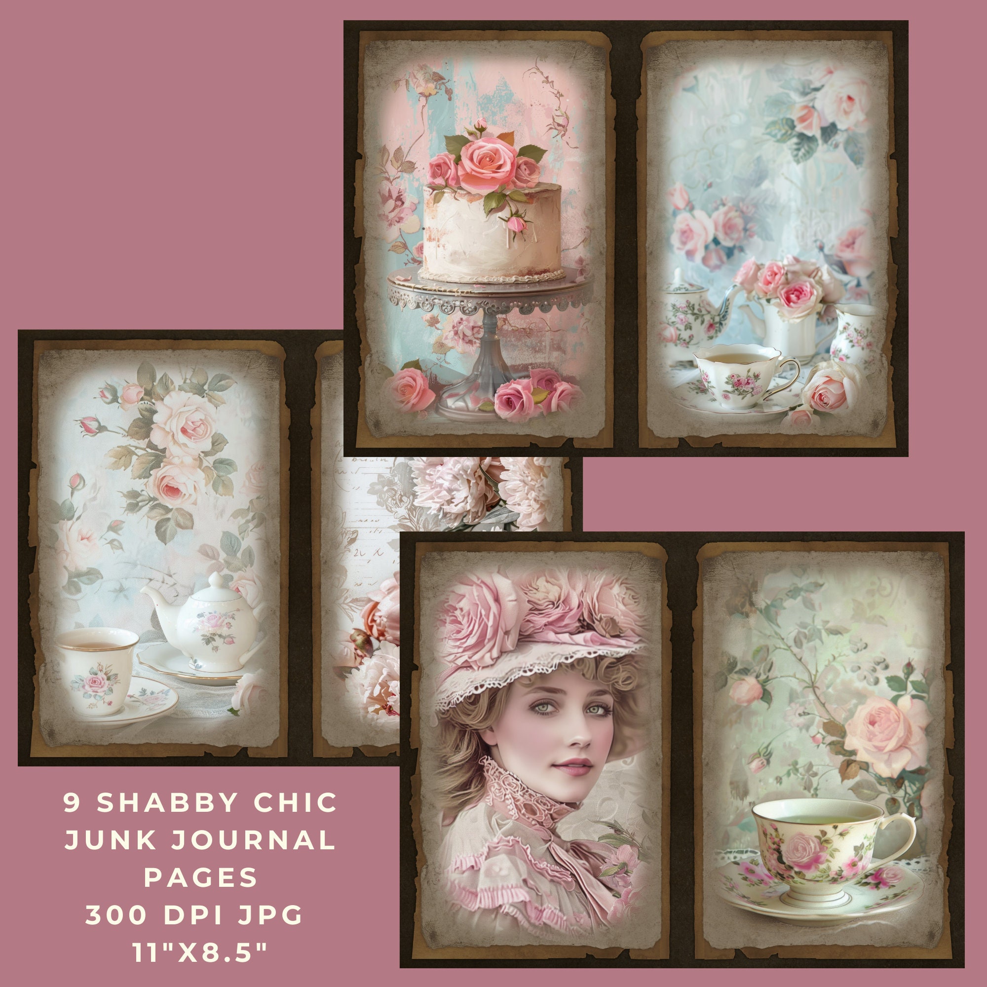 Vintage Tea Time Junk Journal Pages, Tea Cup Junk Journal Papers, Tea ...