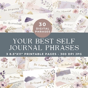 Junk Journal Affirmation, positive Junk Journal Wörter, inspirierende Wörter und Sätze, Junk Journal Kit, druckbare Ephemera, digitaler Download