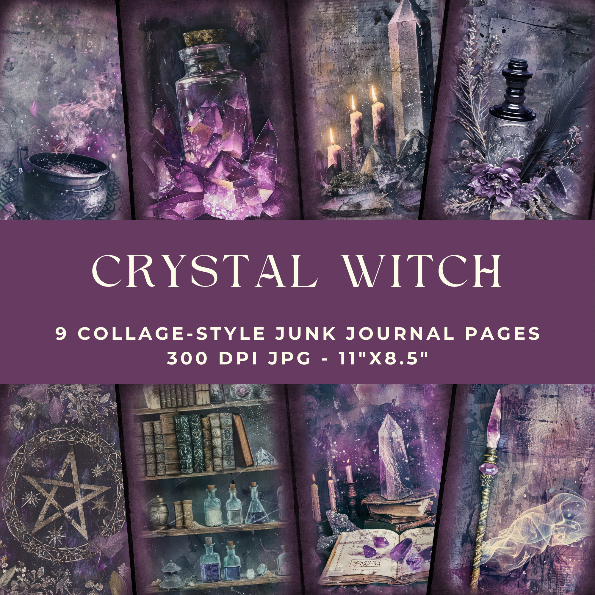 Witch Junk Journal Page, Crystal Junk Journal, Junk Journal Kit ...