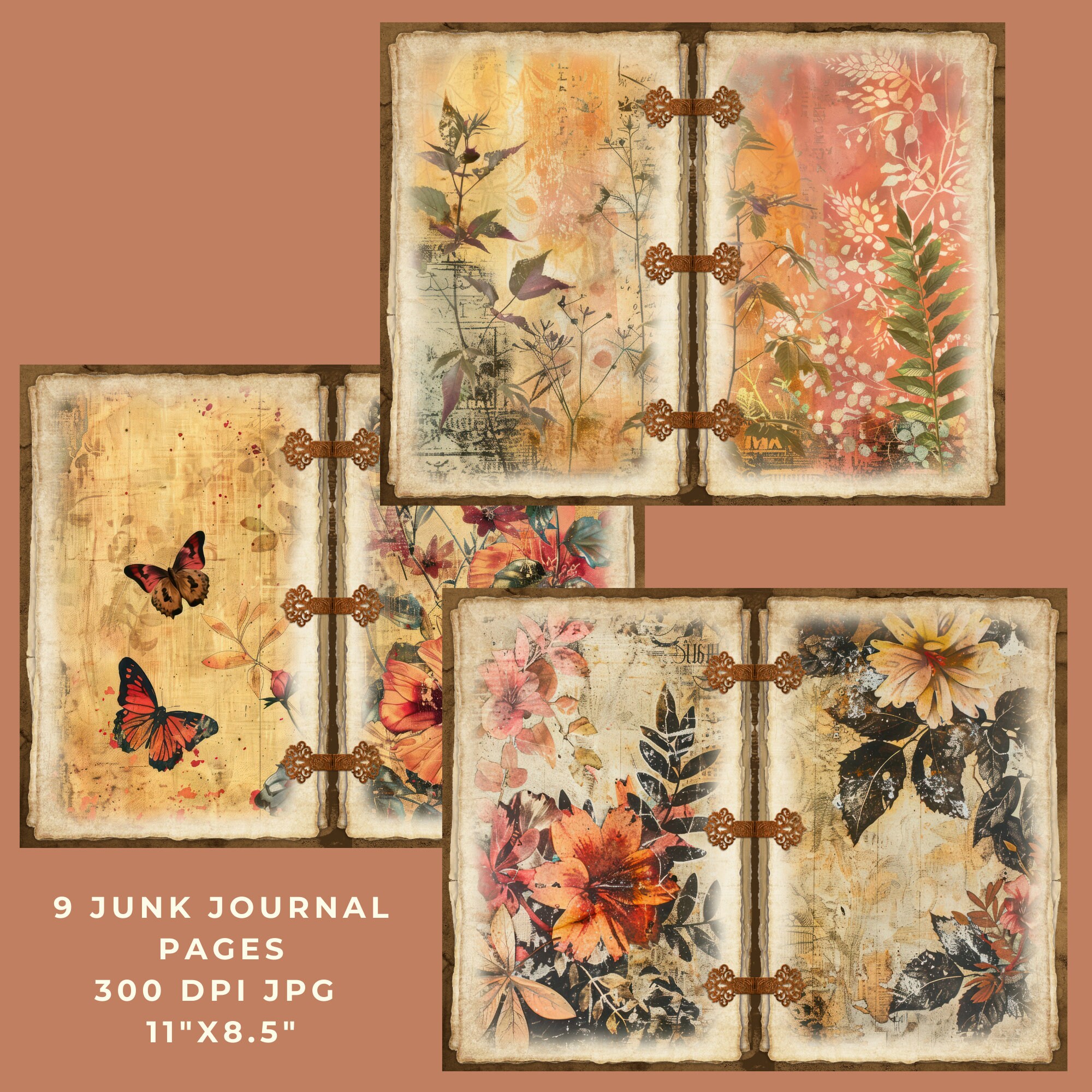 ジャンクジャーナル botanical 葵A940 洋書 ボタニカル 熱帯植物 紙物