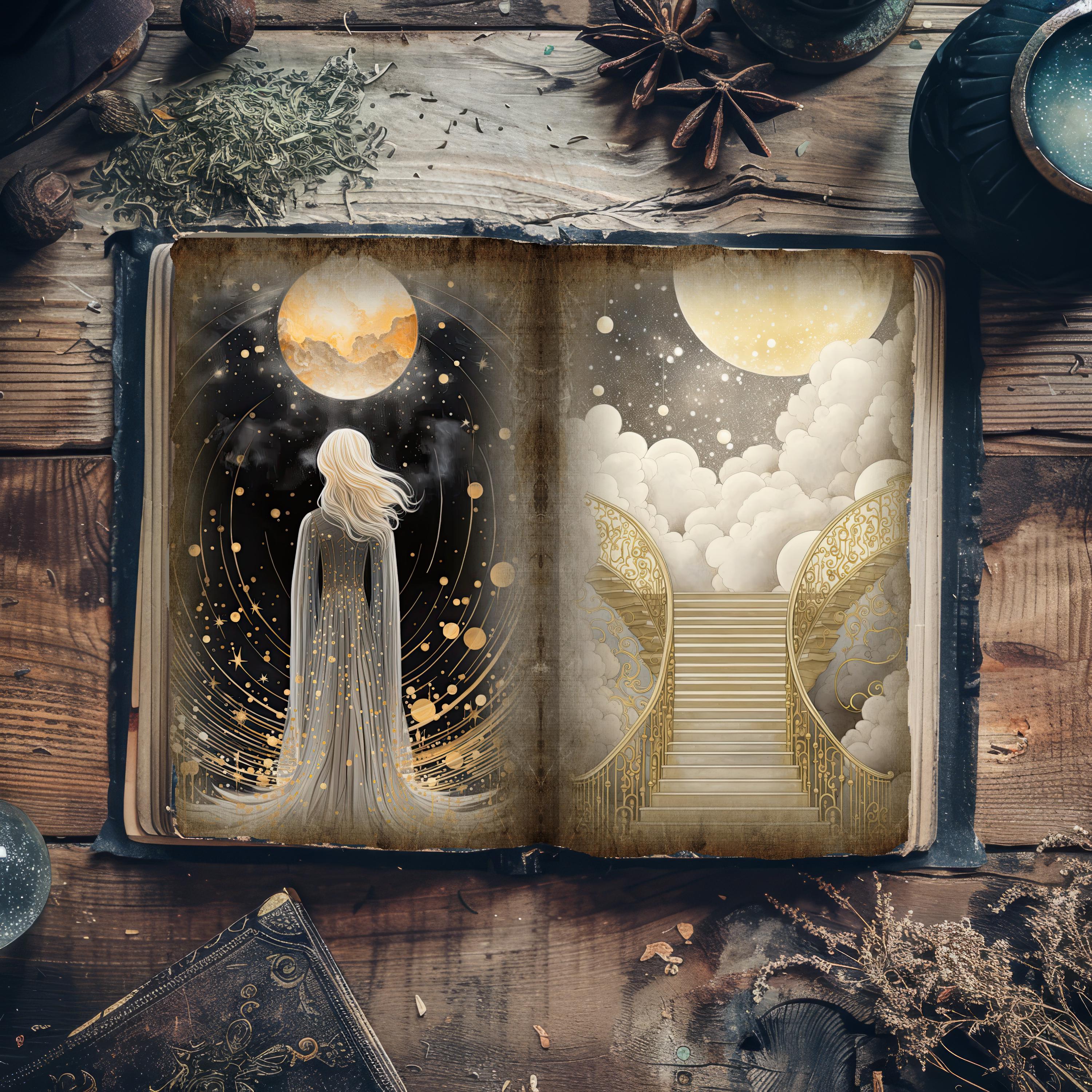 Fairytale Junk Journal Page, Mystical Digital Paper, Enchanted Pages ...