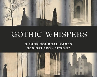 Gothic Junk Journal, Haunted House Paper, Junk Journal Kit, Printable Journal, Junk Journal Page, Halloween Journal, Printable Halloween