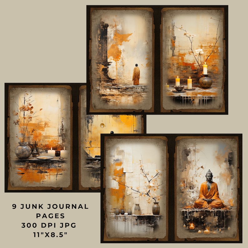 Zen Journal Meditation Junk Journal Pages, Zen Digital Junk Journal, Digital ...