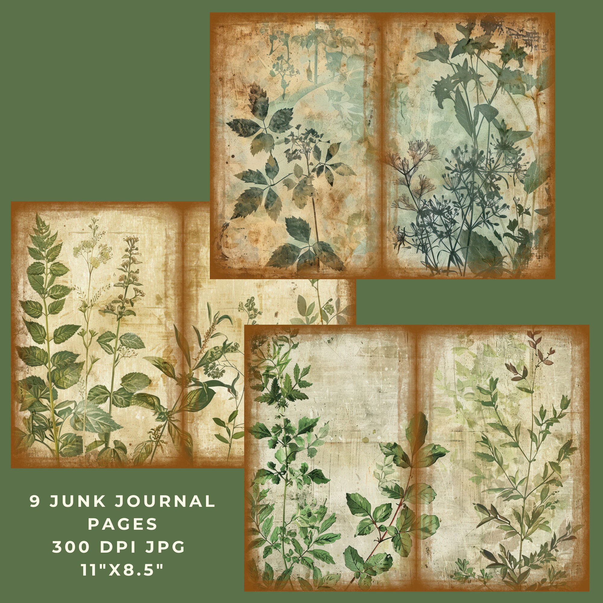 Herbal Junk Journal Page, Herb Botanical Page, Junk Journal Kit ...
