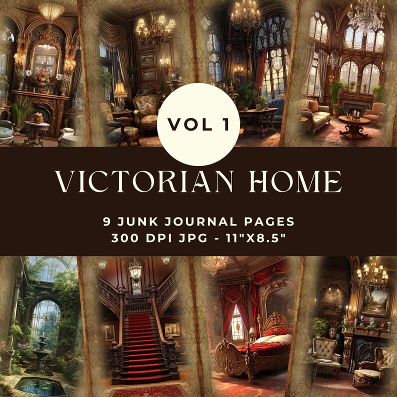 Victorian Home Junk Journal Pages, Journal Printable, Instant Download ...