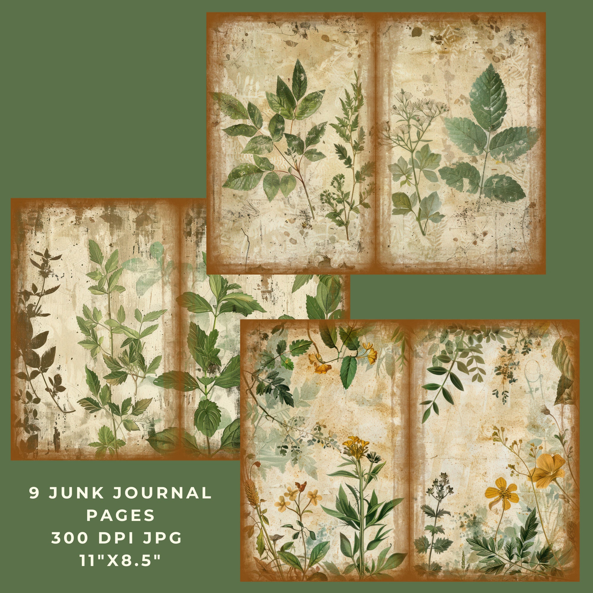 Herbal Junk Journal Page, Herb Botanical Page, Junk Journal Kit ...