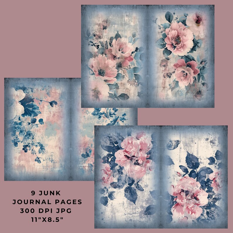 Shabby Chic Junk Journal Digital Paper, Junk Journal Kit, Vintage Junk ...