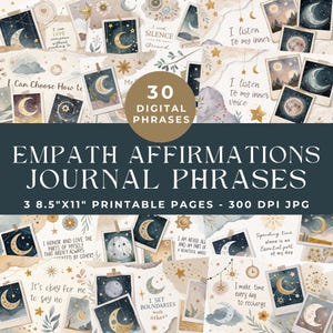 Affirmaties voor empathie, positieve junk-journaalwoorden, inspirerende woorden en zinnen, junk-journaalkit, afdrukbare ephemera, digitale download