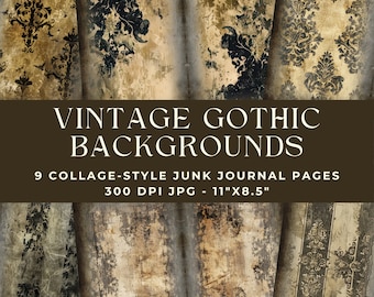 Gothic Background Junk Journal Page, Halloween Background, Gothic Collage Paper, Printable Journal, Gothic Digital Paper, Junk Journal Kit