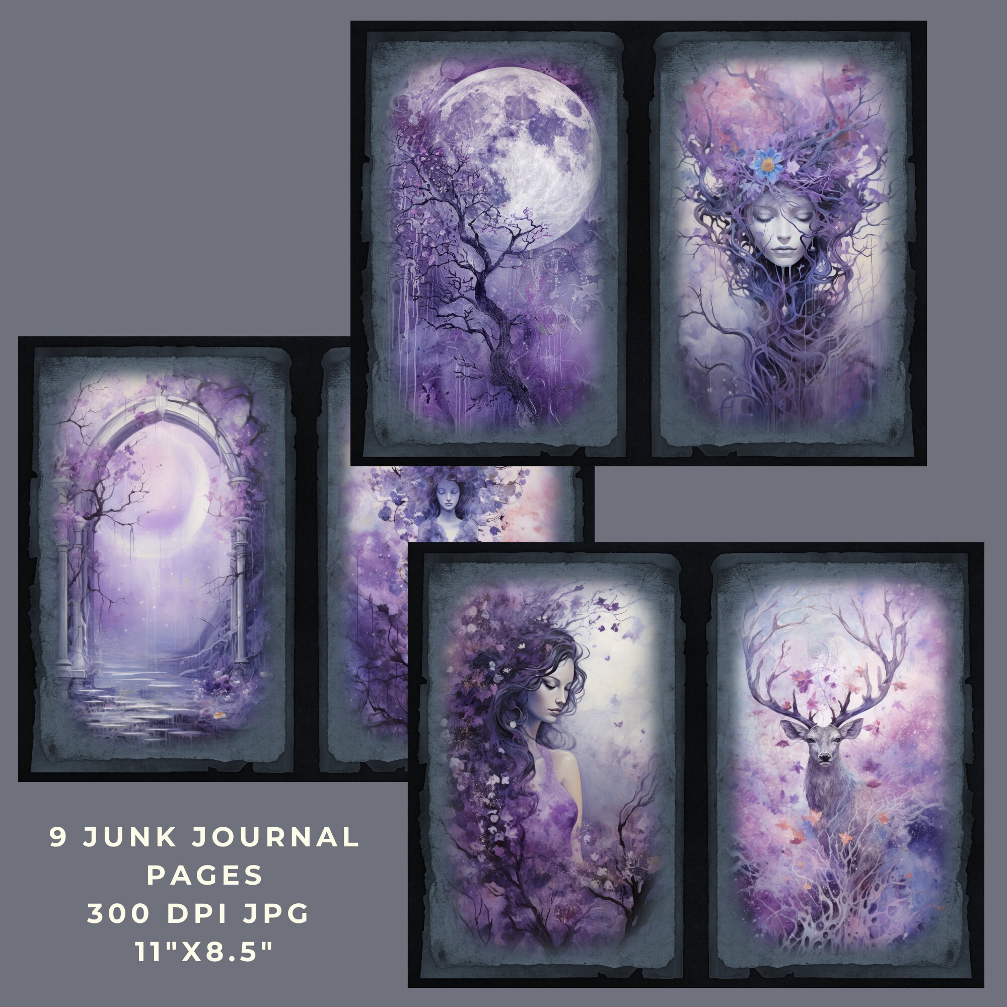 Enchanted Forest Junk Journal Pages, Magical Forest Printable, Junk ...