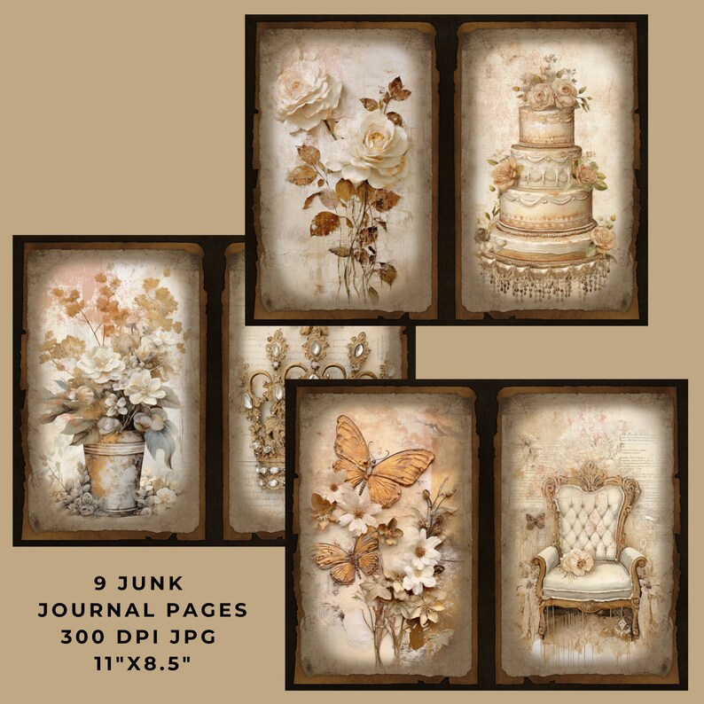 Rustic Vintage Junk Journal Printable, Digital Ephemera, Vintage Paper ...