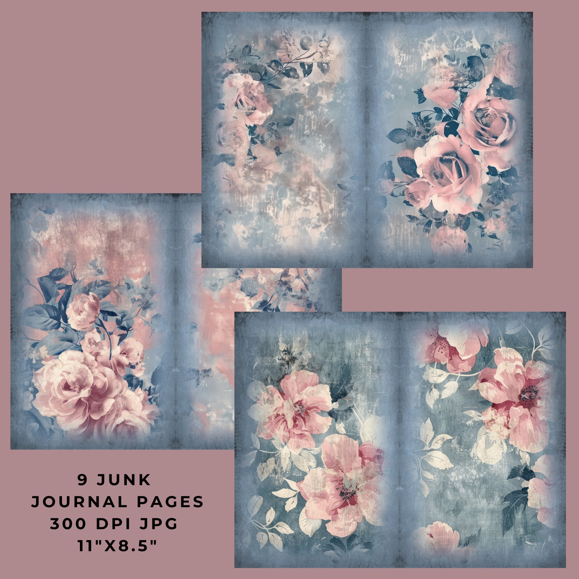Shabby Chic Junk Journal Digital Paper, Junk Journal Kit, Vintage Junk ...
