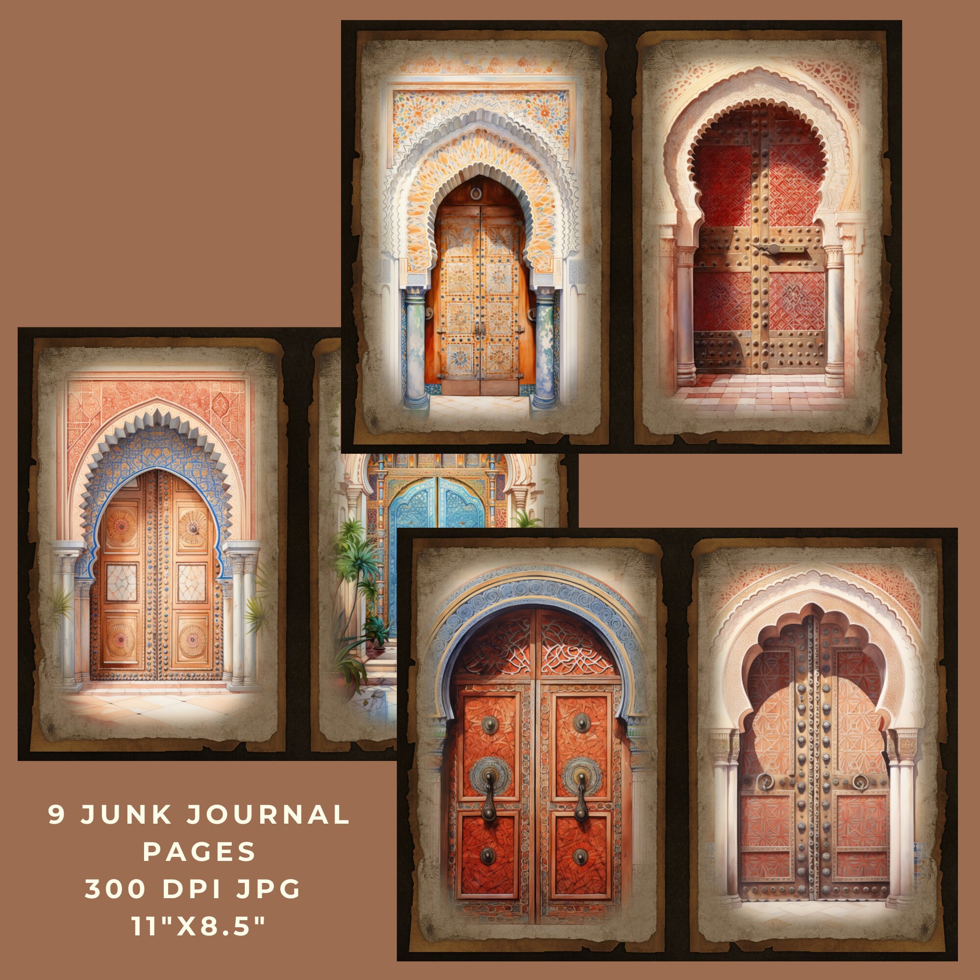 Moroccan Doors Junk Journal Pages, Junk Journal Kit, Rustic Journal ...