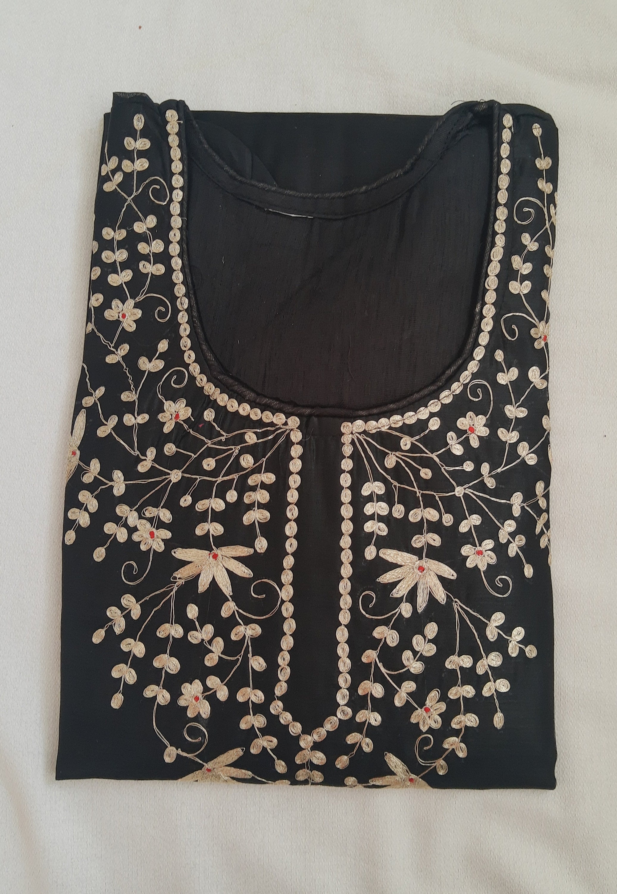 Turquoise Art Silk Indian Kurti / Tunic with thread embroidery