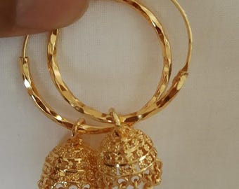 Indian rings / hoops gold plated  jhumki/ jhumka /Earrings