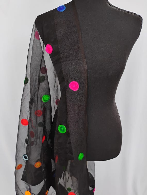 Organza  fancy attractive black dupatta