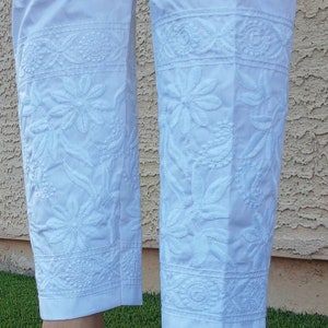 Lucknow Chikankari ankle length strechible pants